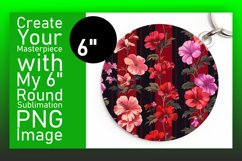 Dynamic Blossom Circles: Sublimation Car Coaster &amp; Keychain Product Image 1