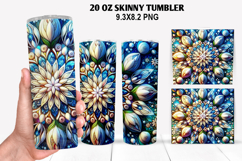 Florals Skinny Tumbler 20oz Wrap Design, Winter Tumbler PNG Product Image 1