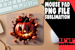 Whimsical Desk Pad Sublimation Ideas, 3D Pumpkin Product Image 1