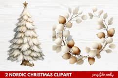2 Nordic Christmas Clipart | Scandinavian Holiday PNG Product Image 1