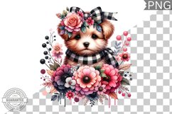Dog With Flowers Sublimation - Clipart PNG Design Product Image 1