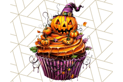 Halloween Cupcake PNG Clipart with Witch Hats and Ghosts Product Image 5