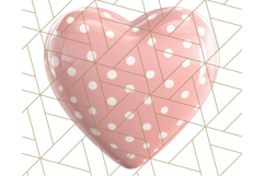 Pastel Puffy Patterned Hearts Clipart PNG, 3D Look Heart Png Product Image 5