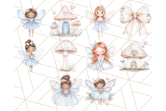 Pastel Blue Fairy Garden Clipart, Enchanted Cottagecore Png Product Image 9