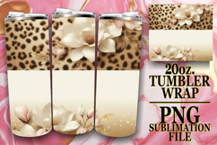 Radiant Smiles 20oz tumbler wrap, Leopard Prints Product Image 1