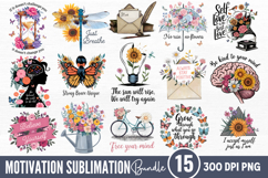 Motivation Sublimation Bundle PNG Product Image 1