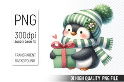 Watercolor Christmas Animals Clipart PNG Bundle, 37Designs Product Image 17