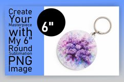 Colorful Flowers Circle Keychain Round Design Sublimation Product Image 1