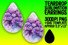 Sublimation PNG - Bright Floral Teardrop Earrings Product Image 1