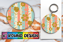 Radiant Circle Coaster Sublimation, Gold Flower Product Image 1