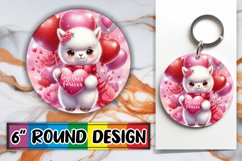 Whimsical Keychain Circle Designs PNG, Valentines Product Image 1