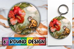 Cheerful Sublimation Circle Coasters, Animals Product Image 1