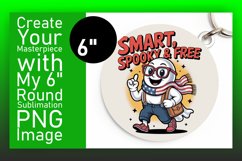 Whimsical Round Design Keychain PNG , Funny Ghost Product Image 1