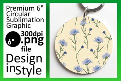 Sublimation Circle Design Keychain Boho Floral Bliss PNG Product Image 1