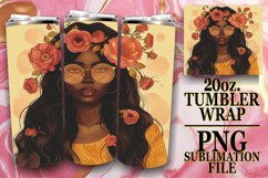 Vibrant Melanin Majesty: Watercolor Tumbler Design Product Image 1