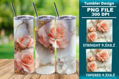 3D Rose Tumbler 20oz skinny wrap design, Tumbler design Product Image 1