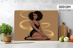 Afro Girl/Woman Melanin braided hair Cutting Board PNG Desig Product Image 1