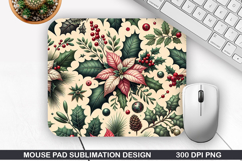 Flowers Mouse Pad Sublimation,Christmas Mouse Pad PNG Design Product Image 1