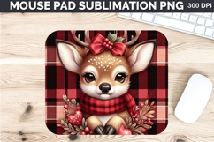 Watercolor Deer Mouse Pad Sublimation - Valentines PNG Product Image 1