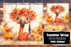 Cute Flamingo and Flowers Tumbler Product Image 1