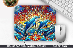 Dolphins Mouse Pad Sublimation, 4th Of July Mouse Pad PNG Product Image 1