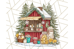 Cozy Christmas Market Stall Clipart PNG, Holiday Art Png Product Image 5