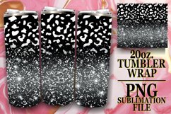 Floral Leopard Print Tumbler Wrap - Glittery Marvel Product Image 1