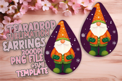 Elegant Teardrop Earrings Sublimation Template , Gnome Product Image 1