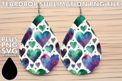 Playful Teardrop Earrings Magic PNG, Heart Product Image 1