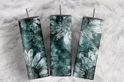 Emerald Green Floral Alcohol Ink Milky Way 20oz tumbler wrap Product Image 1