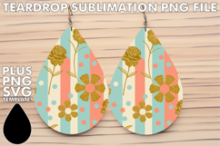 Luminous Teardrop EARRINGS Design, Gold Flower Product Image 1