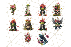 Floral Punk Frogs PNG - Neon Grunge Amphibians Clipart Product Image 3