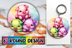 Timeless Sublimation Circle PNG, Cute Animals Product Image 1