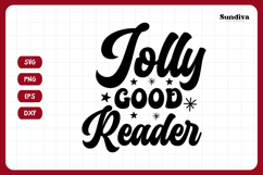 Christmas Bookish Quote SVG | Jolly Good Reader Product Image 3