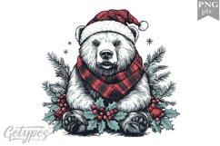 Christmas Bear Clipart Design - High Quality 300 Dpi Product Image 1