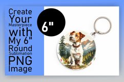 Adventure Seeker Dog Circle Design Sublimation Keychain PNG Product Image 1
