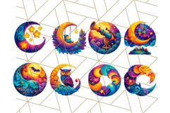 Whimsical Celestial Moon and Stars Clipart Constellation Png Product Image 2