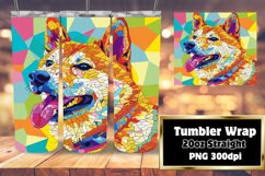 Playful Colorful Dog Tumbler Wrap 20oz Sublimation Product Image 1