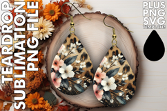VIBRANT Teardrop Earrings Design PNG, Leopard Prints Product Image 1