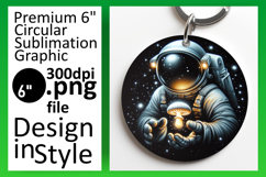 Whimsical Round Design Car Coaster Template , Astronaut Product Image 1