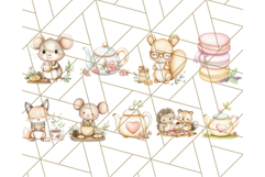Tea Time Animal Clipart PNG Woodland Forest, Cottagecore Png Product Image 5