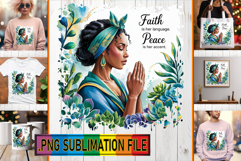 Timeless PNG TSHIRT Art, Praying Woman Product Image 1
