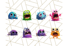 Slime Monster Clipart, Colorful Goo Graphics Png Product Image 9