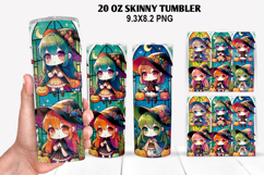 Skinny Tumbler 20oz Wrap Design, Halloween Tumbler PNG Product Image 1