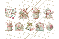 Pastel Christmas Clipart, Mint and Blush Holiday PNG Product Image 5