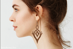 Elven earrings svg bundle, fantasy leather earring template Product Image 3