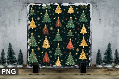 Christmas Tree Square Sublimation Slate Design Product Image 1