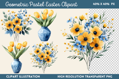 Geometric Pastel Easter Clipart PNG Product Image 1