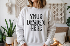 White Gildan 18000 Sweatshirt Model Mockups Product Image 1
