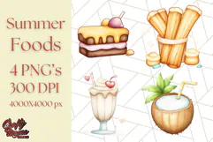 Pastel Summer Treats Clipart PNG, Cute Picnic Fair Food Art Product Image 1